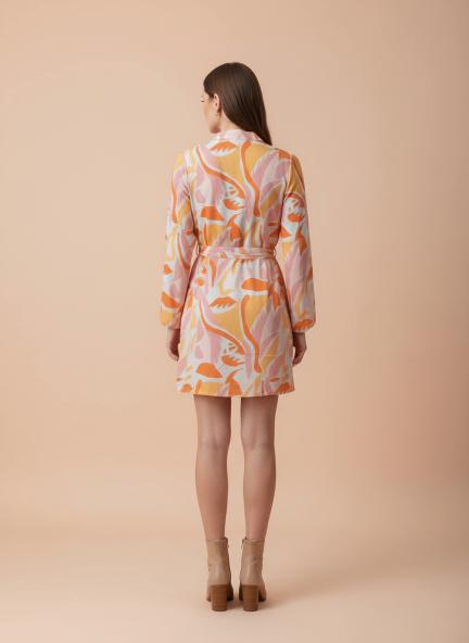 Premium American Crepe Digital Print  Midi Dress With Slash Pocket