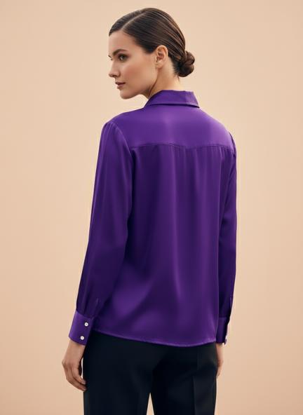 Modal Satin Shirt for Women  Purple