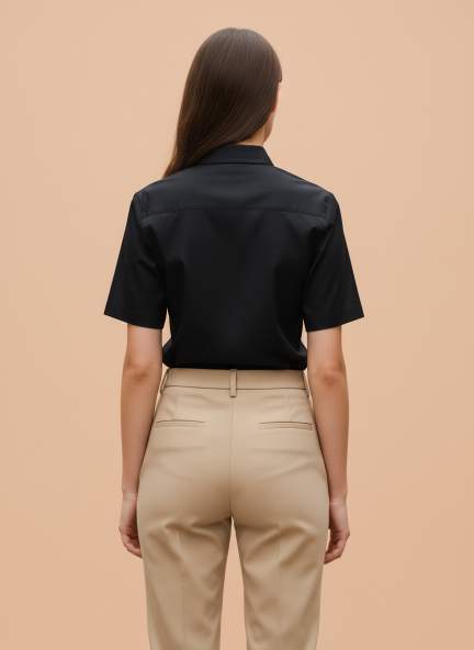 Short Sleeve European Satin Shirt