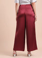 European Satin Regular Fit Flared Trouser
