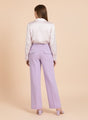Banana Crepe Lilac Straight Fit Flap Pocket Trouser