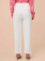 Banana Crepe White Skin Fit With Multi Pleated Trouser