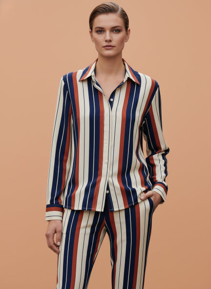 Premium Rayon Striped Coord Set