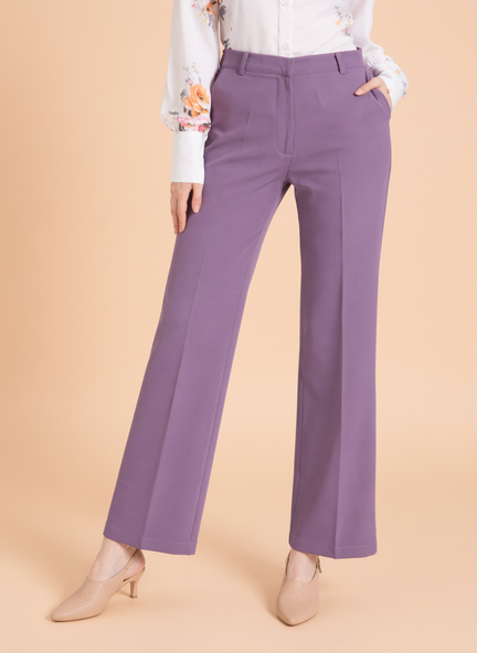 WOMEN'S LUXURY BANANA CREPE STRAIGHT FIT WITH FLAP POCKET TROUSER