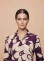 Premium Rayon Shirt With Purple Floral Print