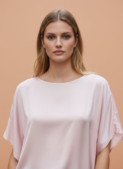 European Satin Solid Baturing Sleeve Crepe