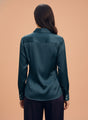 Modal Satin Shirt for Women  Deep Teal
