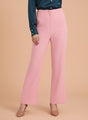 Banana Crepe Rose Pink Flared Trouser With Slash Pocket