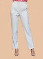 Banana Crepe White Skin Fit With Multi Pleated Trouser