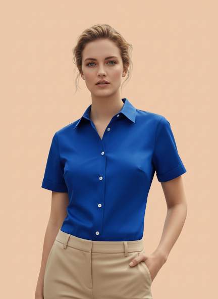 Short Sleeve European Satin Shirt