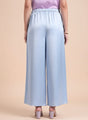 European Satin Flared Pleated Trouser