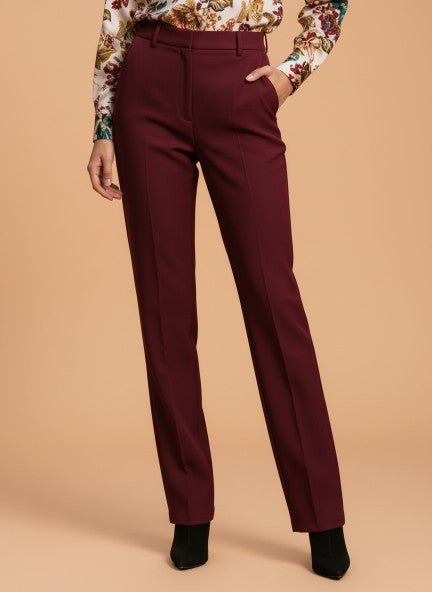 Banana Crepe Maroon C Pant