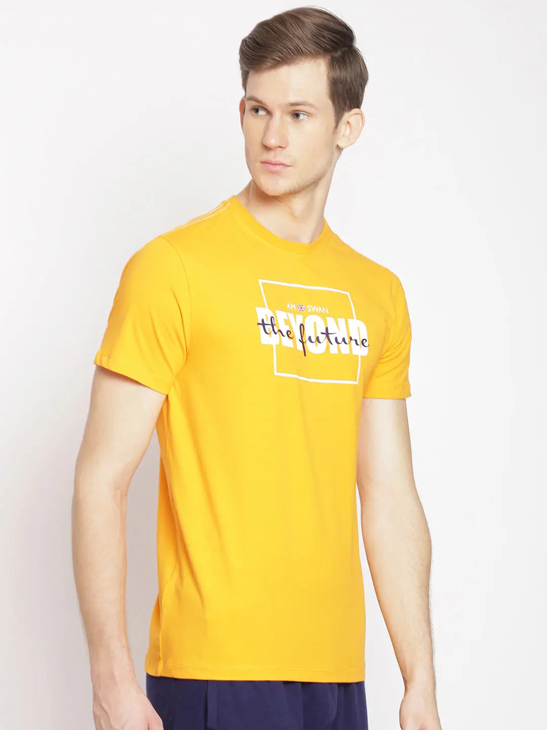 Mens Premium Cotton Lycra Printed Half Sleeve Crew Neck T-Shirts