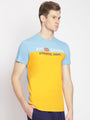 MENS PREMIUM COTTON COLOURBLOCK PRINTED HALF SLEEVE CREW NECK T-SHIRTS
