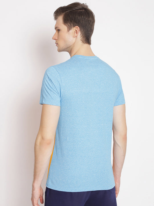 MENS PREMIUM COTTON COLOURBLOCK PRINTED HALF SLEEVE CREW NECK T-SHIRTS