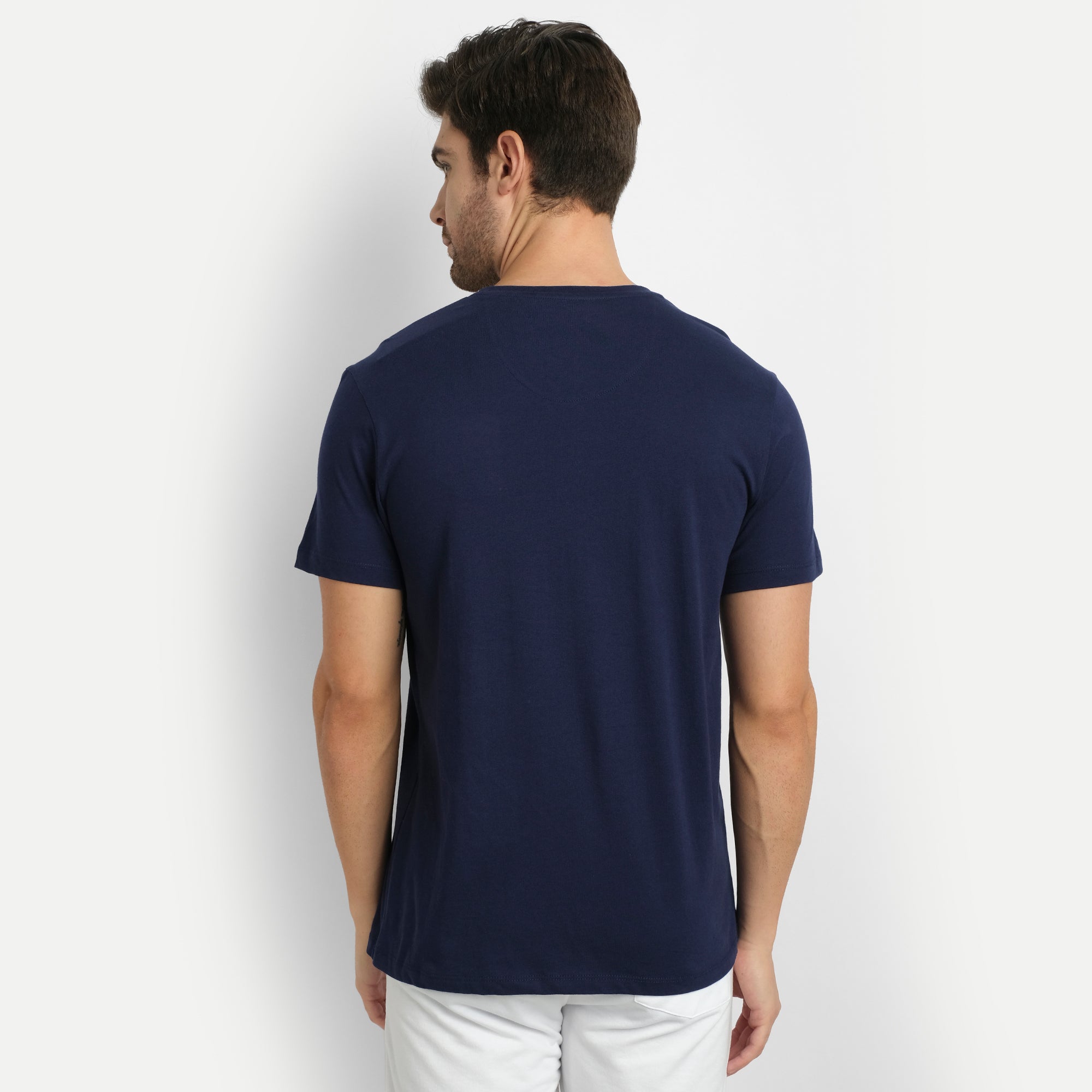 MENS PREMIUM COTTON COLOURBLOCK PRINTED HALF SLEEVE CREW NECK T-SHIRTS