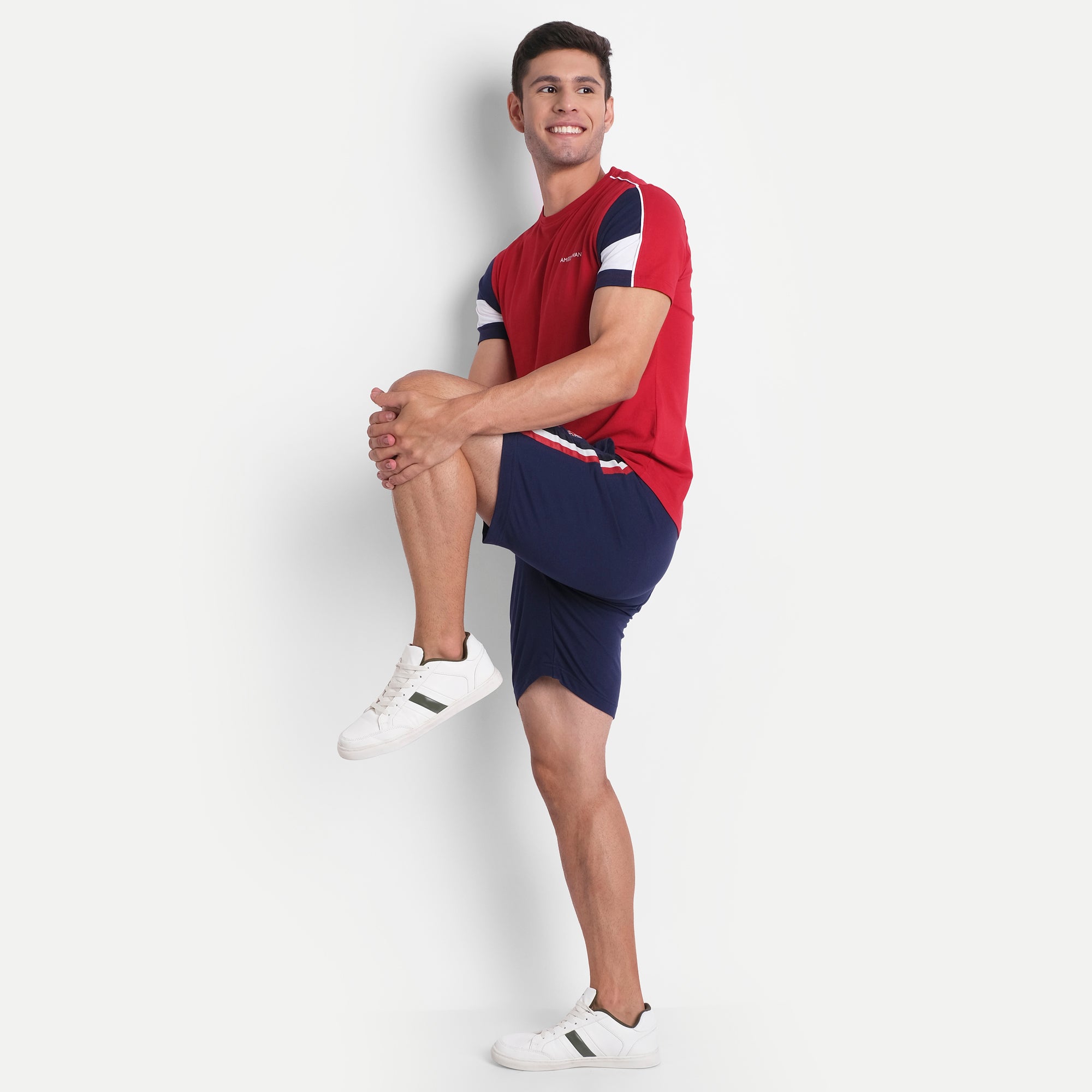 Mens Premium Cotton Colourblock Printed Half Sleeve Crew Neck T-Shirts