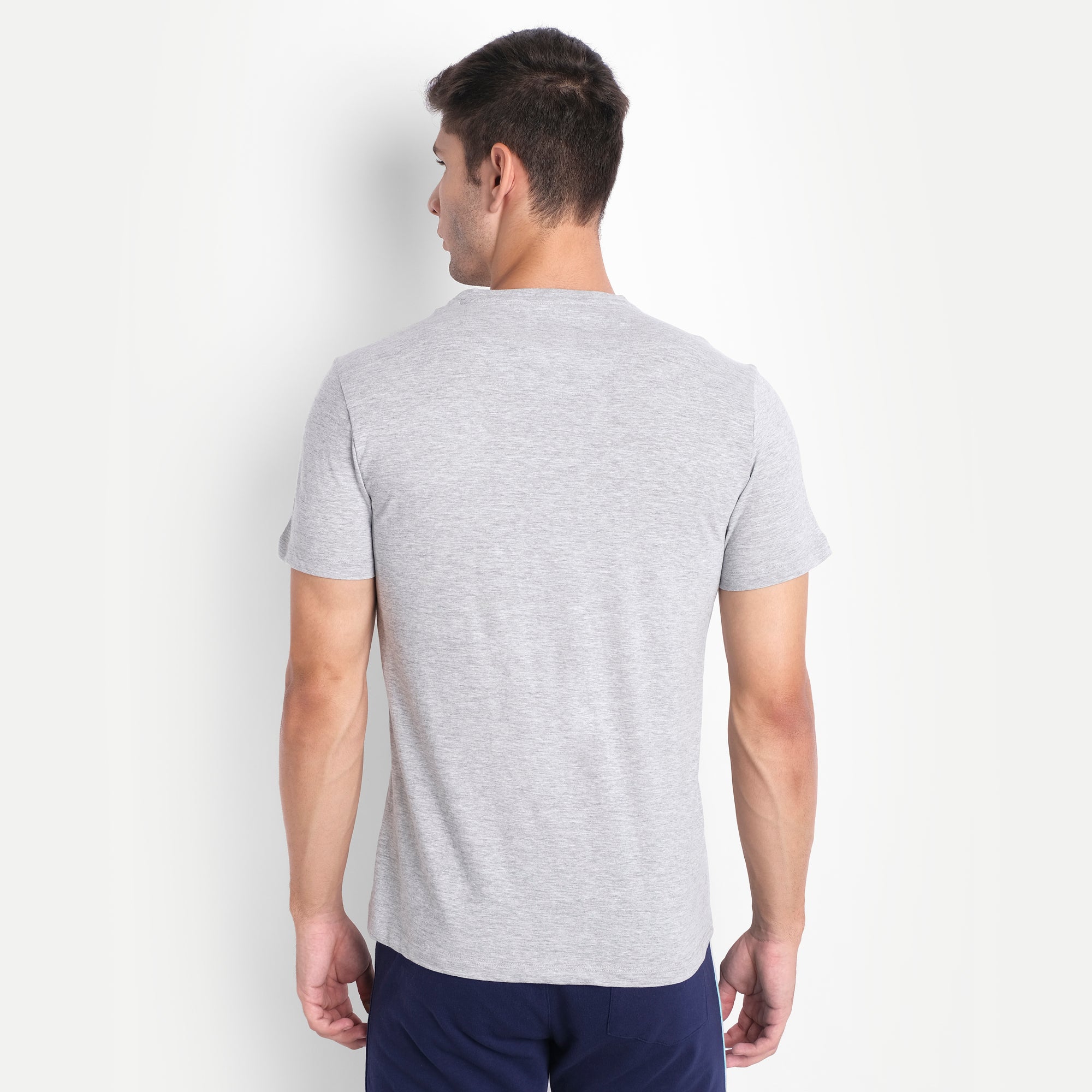 MENS PREMIUM COTTON COLOURBLOCK PRINTED HALF SLEEVE CREW NECK T-SHIRTS