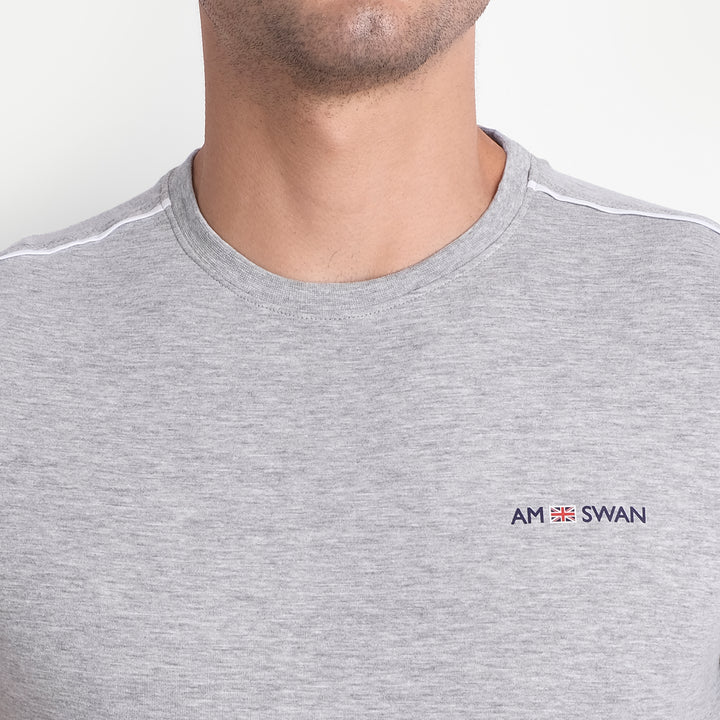 MENS PREMIUM COTTON COLOURBLOCK PRINTED HALF SLEEVE CREW NECK T-SHIRTS