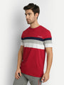 MENS PREMIUM COTTON COLOURBLOCK PRINTED HALF SLEEVE CREW NECK T-SHIRTS