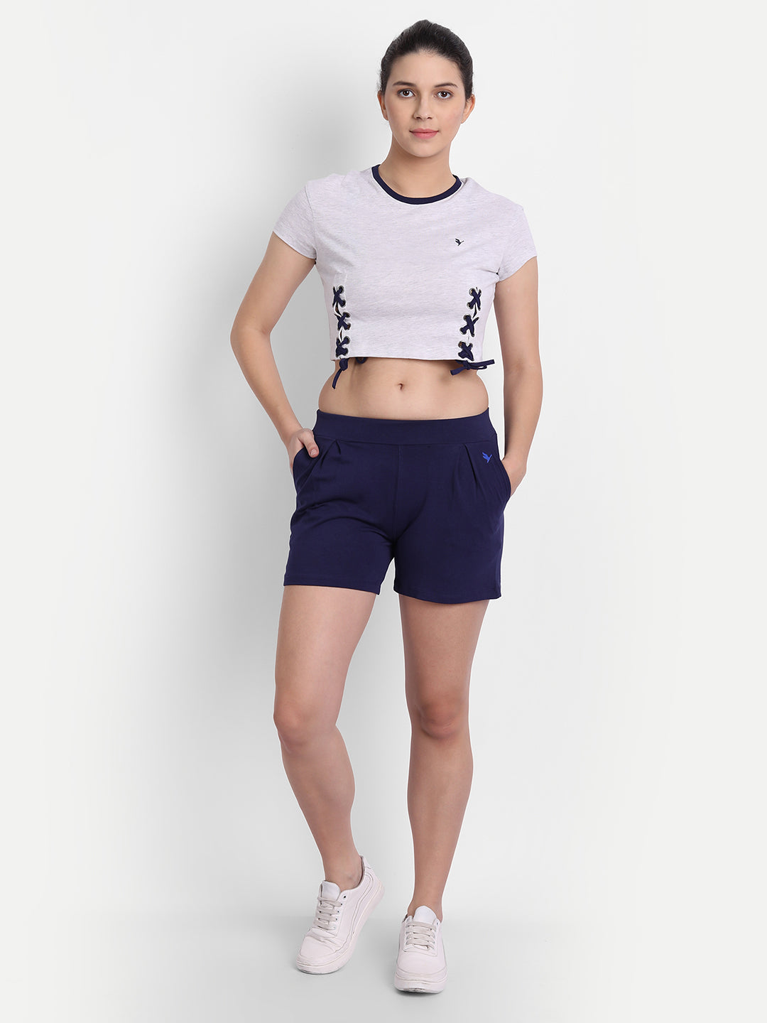 WOMENS PREMIUM COTTON LYCRA SMART FIT WAISTBAND PRINTED SHORTS