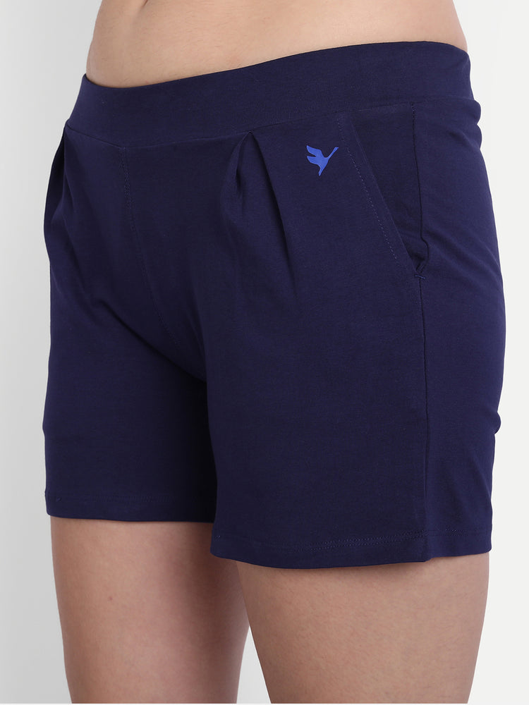 WOMENS PREMIUM COTTON LYCRA SMART FIT WAISTBAND PRINTED SHORTS