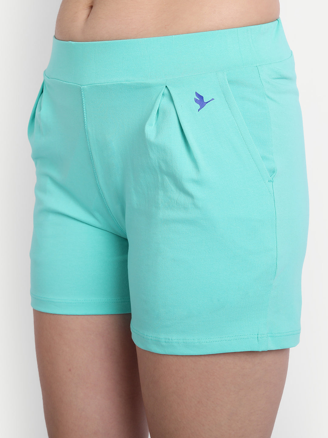 WOMENS PREMIUM COTTON LYCRA SMART FIT WAISTBAND PRINTED SHORTS