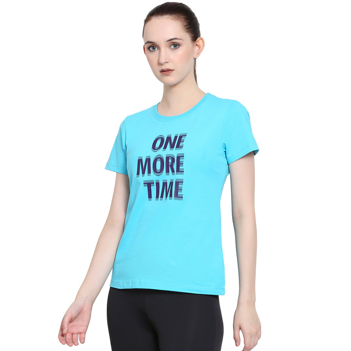 Women'S Premium Cotton Lycra Smart Fit Half-Sleeve Printed Tee