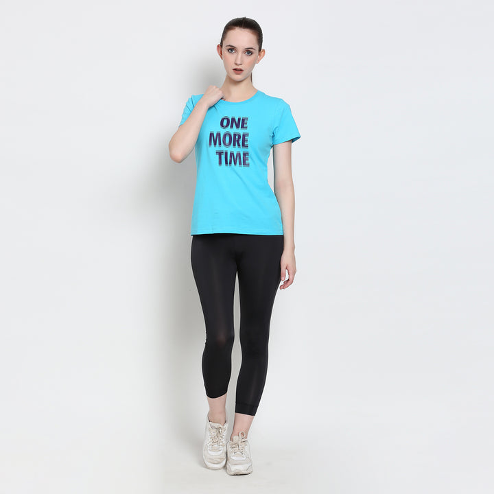 Women'S Premium Cotton Lycra Smart Fit Half-Sleeve Printed Tee