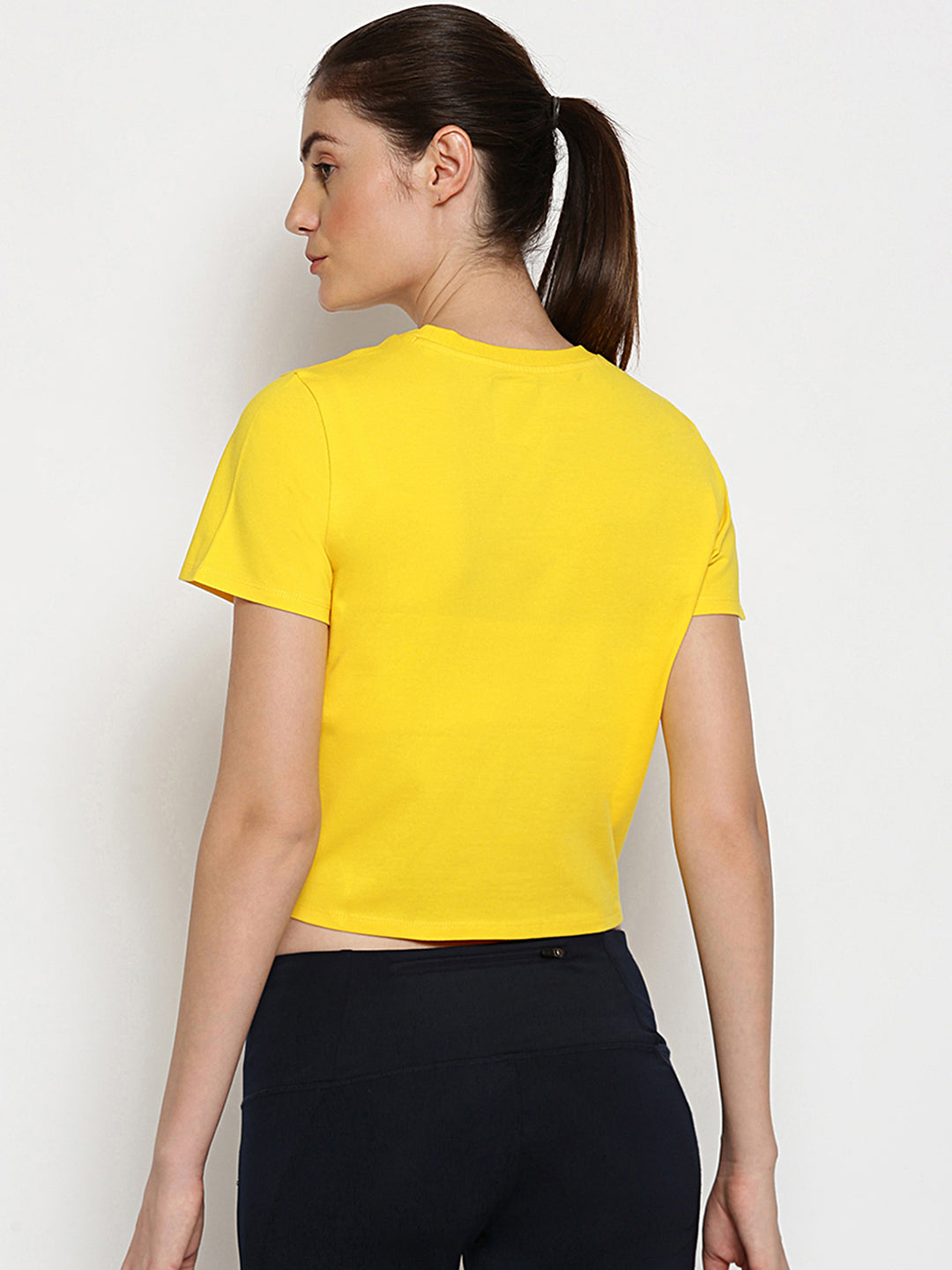 Womens Premium Cotton Lycra Smart Fit Knotted Half Sleeve Top