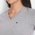 Women'S Premium Cotton Lycra Smart Fit Half Sleeve Solid V-Neck T-Shirts