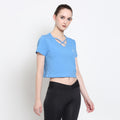 Women'S Premium Cotton Lycra Smart Fit Half Sleeve Solid V-Neck T-Shirts