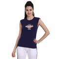 Women'S Premium Cotton Lycra Smart Fit Sleeveless Printed T-Shirts