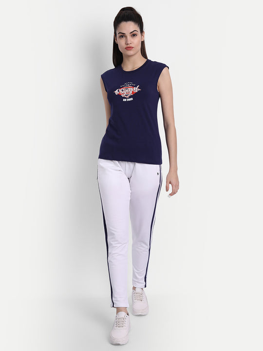 Women'S Premium Cotton Lycra Smart Fit Sleeveless Printed T-Shirts