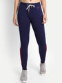 Womens Premium Cotton Printed Colourblocked Track Pants