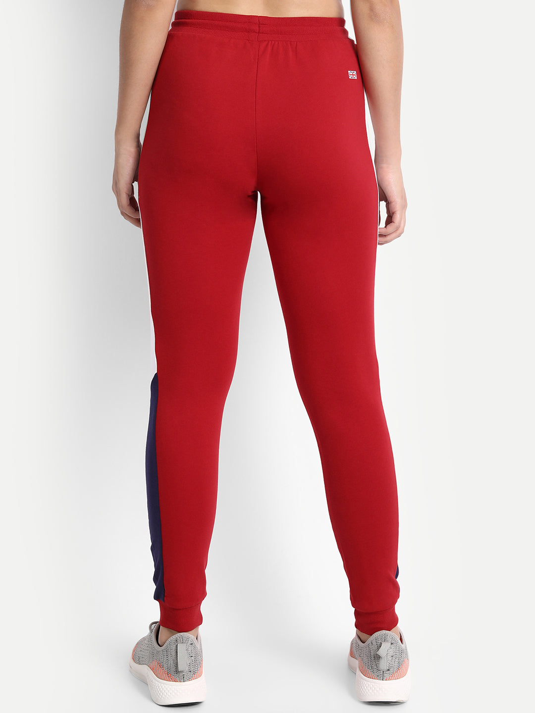 Womens Premium Cotton Printed Colourblocked Track Pants