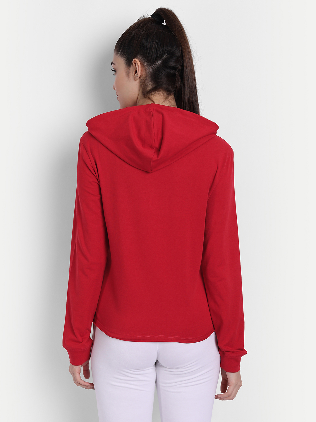 Womens Premium Cotton Solid Hooded Sweat-Shirts