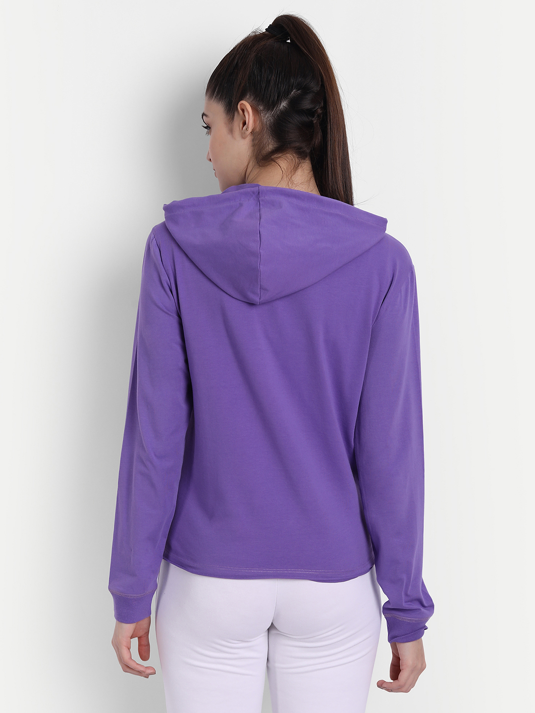 Womens Premium Cotton Solid Hooded Sweat-Shirts