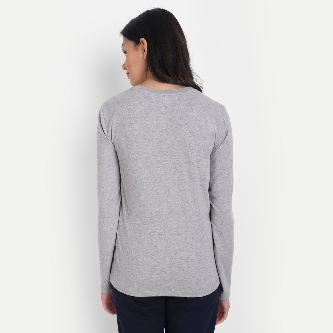 Women'S Premium Cotton Printed Full Sleeve T-Shirts