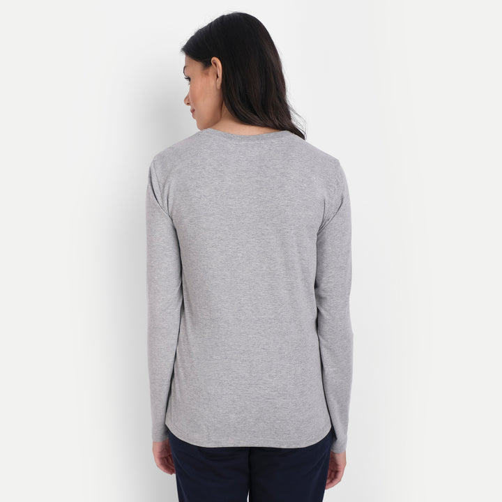 Women'S Premium Cotton Printed Full Sleeve T-Shirts