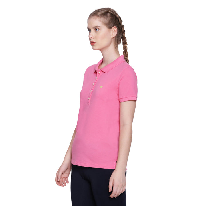WOMENS PREMIUM COTTON SOLID HALF SLEEVE POLO T-SHIRTS