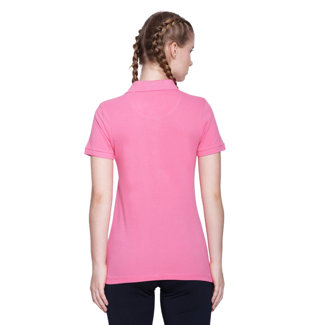 WOMENS PREMIUM COTTON SOLID HALF SLEEVE POLO T-SHIRTS