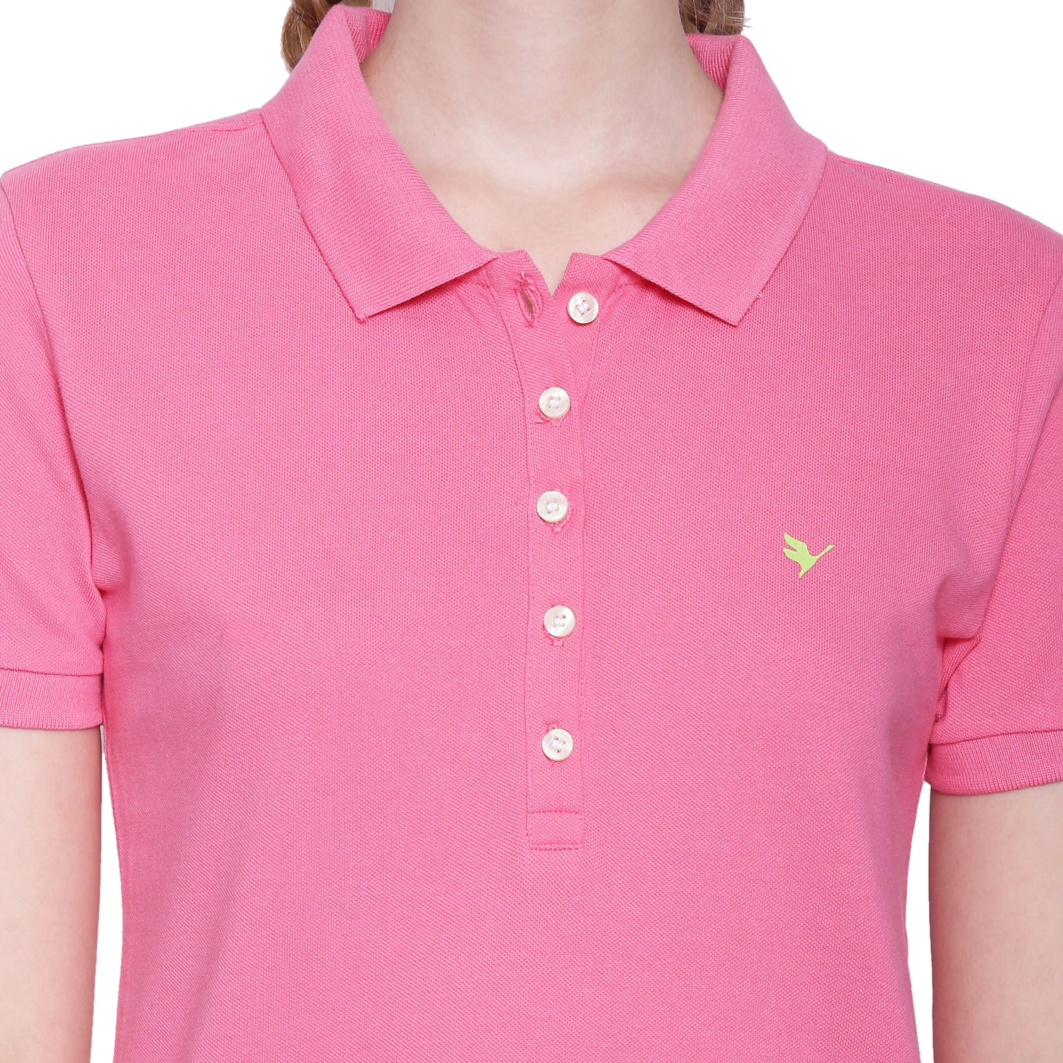 WOMENS PREMIUM COTTON SOLID HALF SLEEVE POLO T-SHIRTS