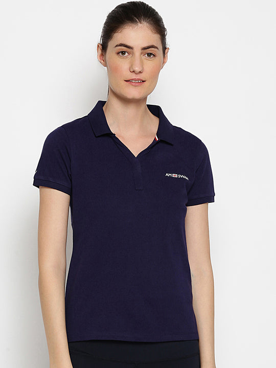 WOMENS PREMIUM COTTON PRINTED HALF SLEEVE POLO T-SHIRTS