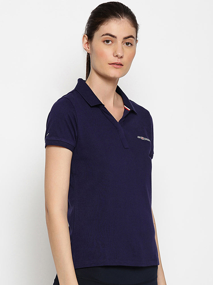 WOMENS PREMIUM COTTON PRINTED HALF SLEEVE POLO T-SHIRTS