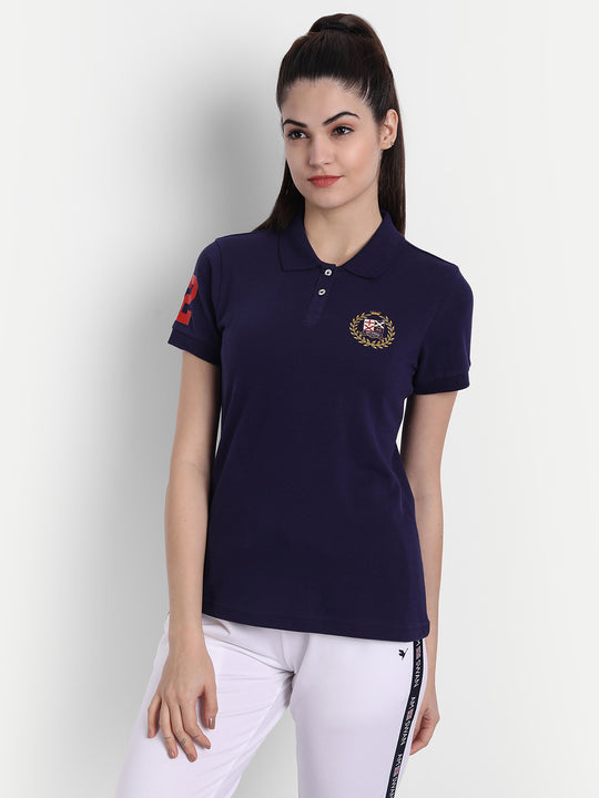 Womens Premium Cotton Printed Half Sleeve Polo T-Shirts