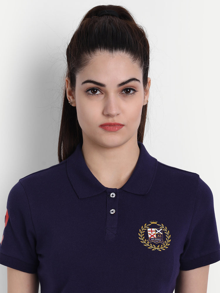 Womens Premium Cotton Printed Half Sleeve Polo T-Shirts