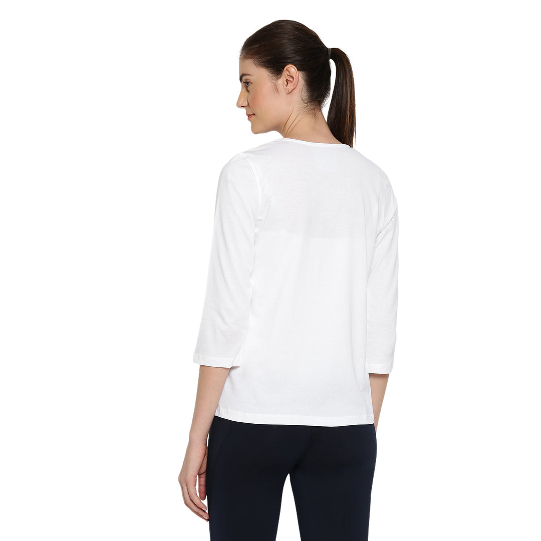 Womens Premium Cotton 3/4 Sleeve V- Neck Tops