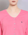 WOMENS PREMIUM COTTON 3/4 SLEEVE V- NECK TOPS
