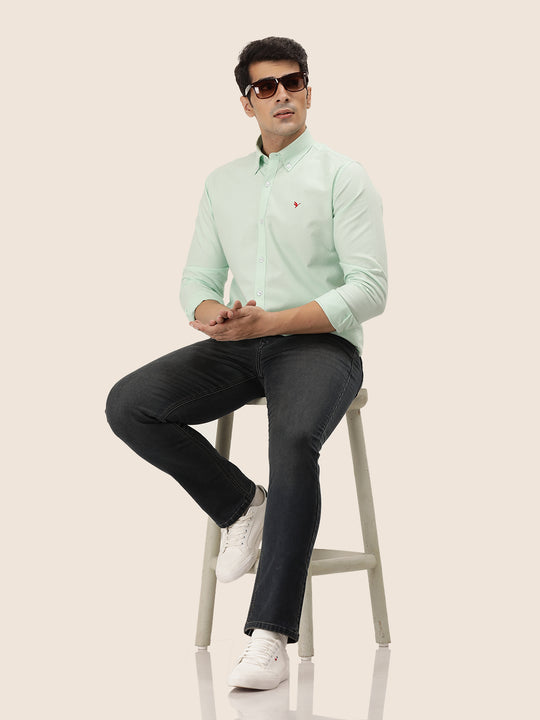 Amswan Premium Men'S Blue Dirty Wash Classic Fit Jeans